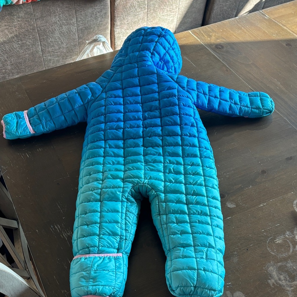Snozu Vibrant Blue and Pink Quilted Kids snowsuit - Picture 8 of 8